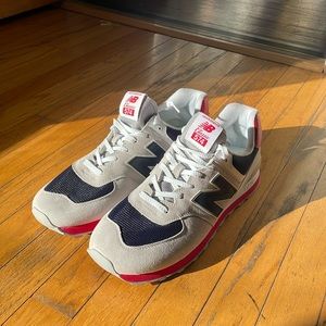 New balance 574 Red Gray and Blue Sneakers